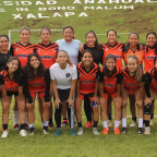 El equipo femenil de fútbol soccer de la Universidad Anáhuac Veracruz en el campeonato nacional CONADEIP.